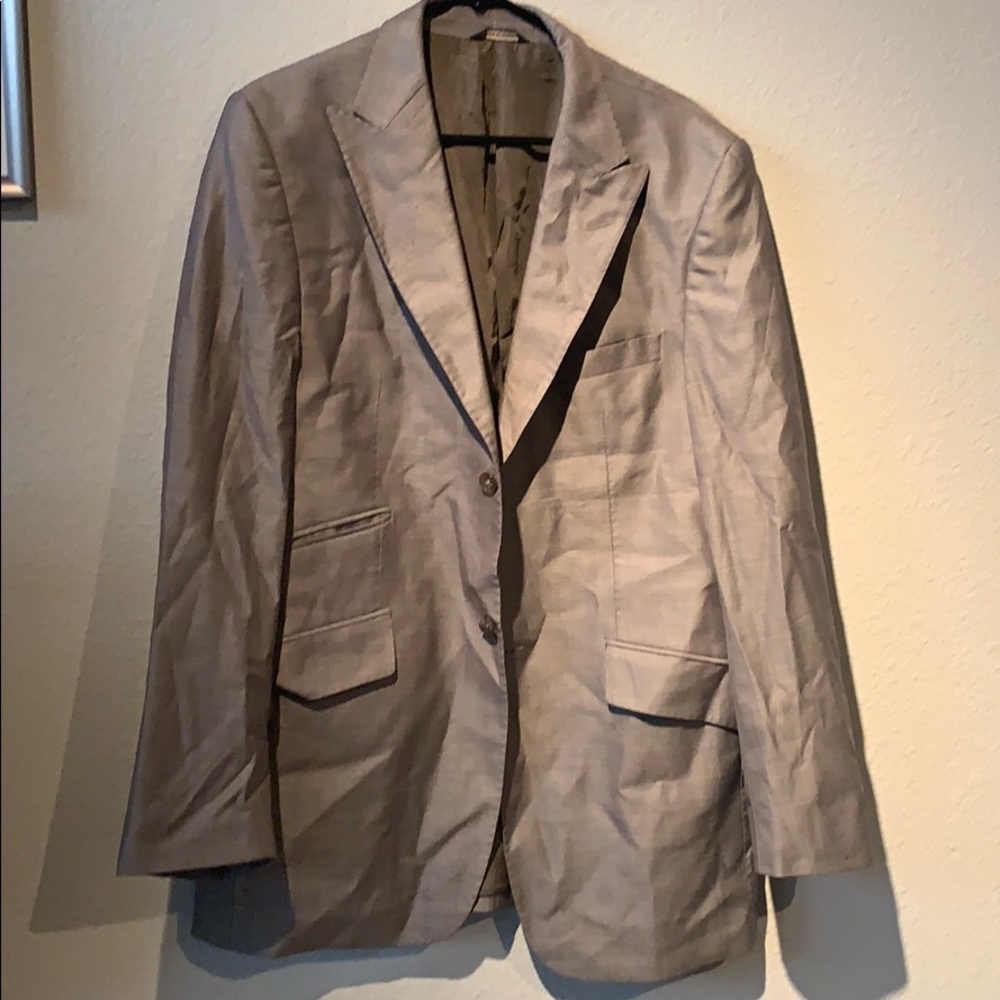 Banana Republic silver wool & silk suit
